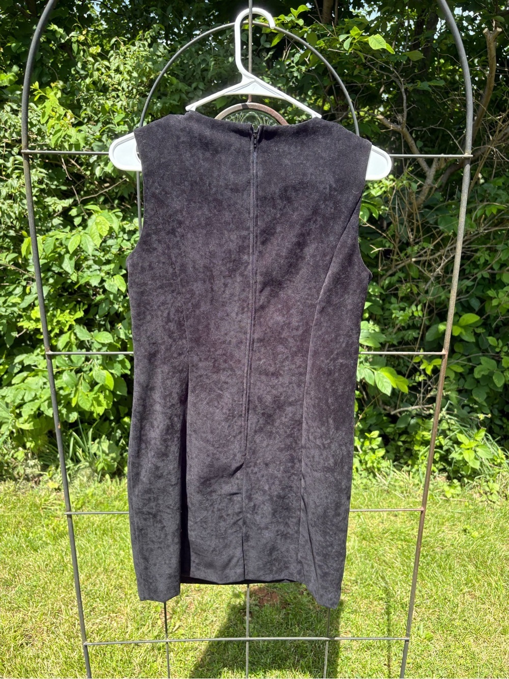 Vintage Classic Sleeveless Black Sheath Dress Women's Small Textured Tailored - Picture 7 of 12
